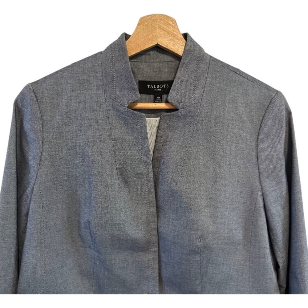 Talbots Women's Gray Blazer Size 10 Petite - Picture 4 of 13